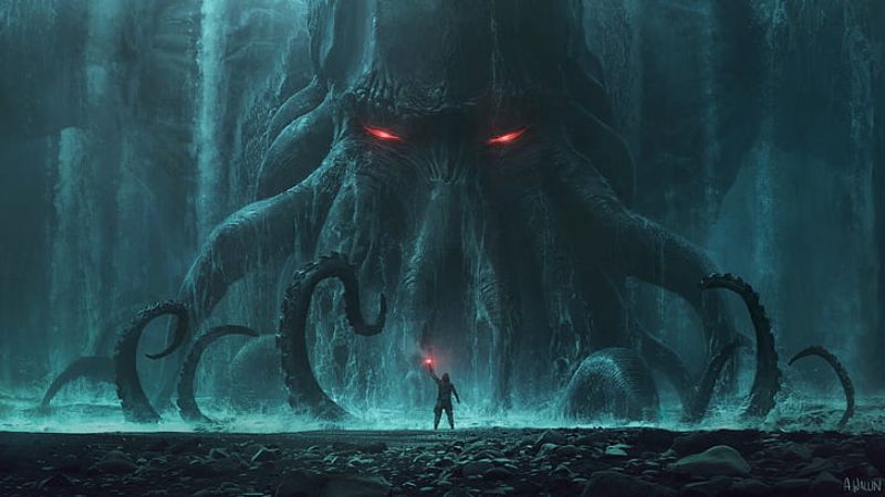 artwork-digital-art-dark-cthulhu-red-eyes-hd-wallpaper-preview